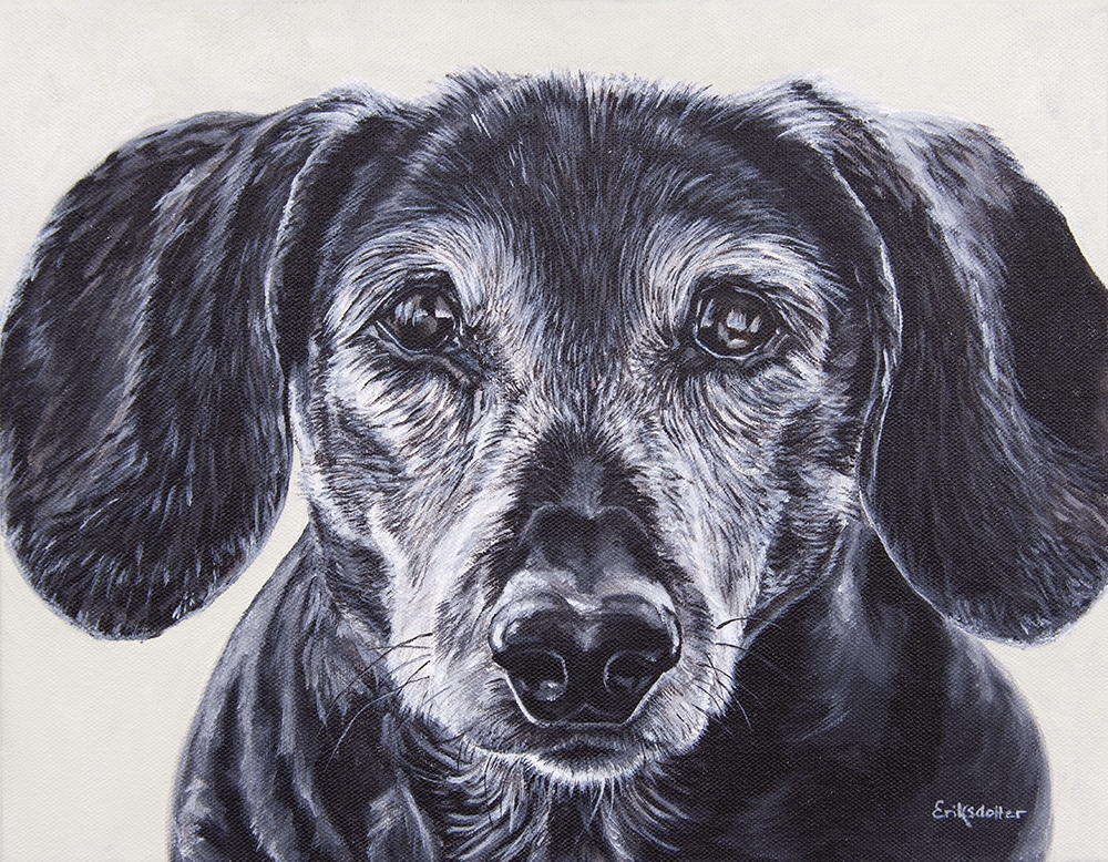 Daisy's Portrait - original acrylic by Erica Eriksdotter